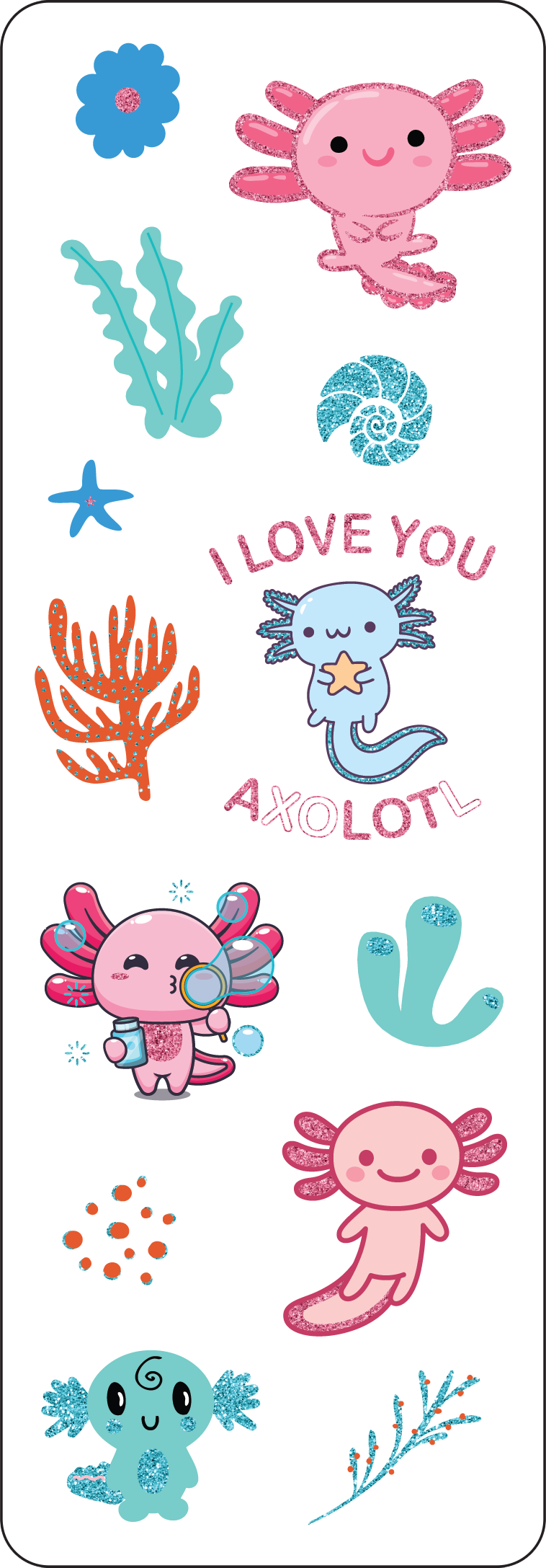 Peter Pauper Press - Wholesale Sticker - Axolotls Sticker Set4