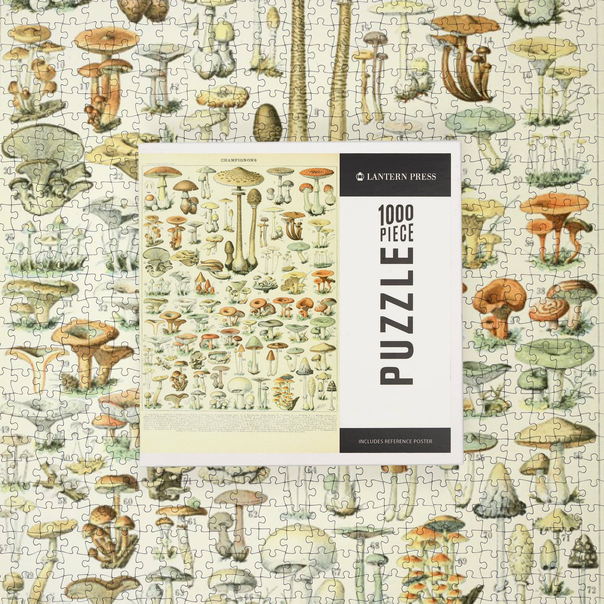 Lantern Press – wholesale Puzzle – Adult – 1000 PIECE PUZZLE Mushrooms, B, Vintage Bookplate6