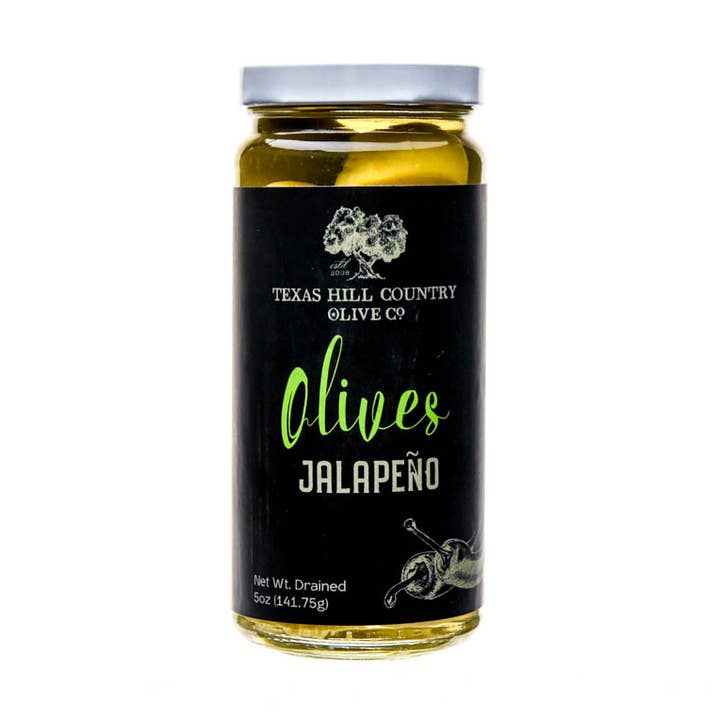 Jalapeno Stuffed Table Olives for wholesale by Texas Hill Country Olive Co.