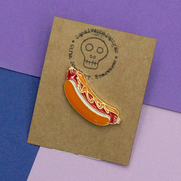 Hotdog Emalje Pin for engroshandel hos Zooniverse Designs