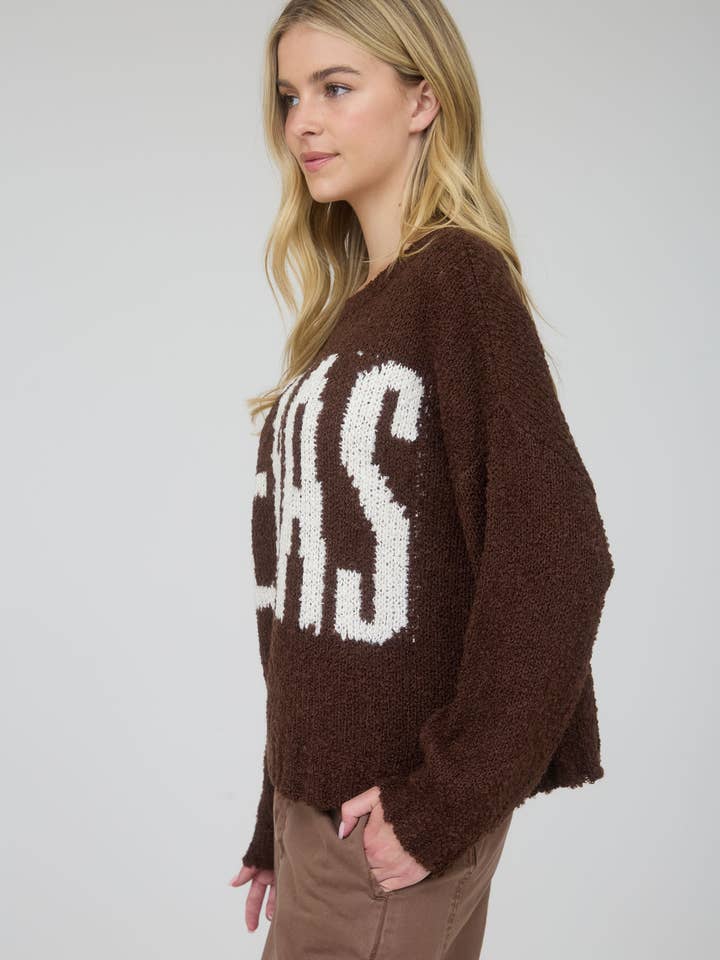 Blu Pepper - Wholesale Knit Sweater - Women's - TEXAS CHUNKY KNIT LONG SLEEVE PULLOVER SWEATER7