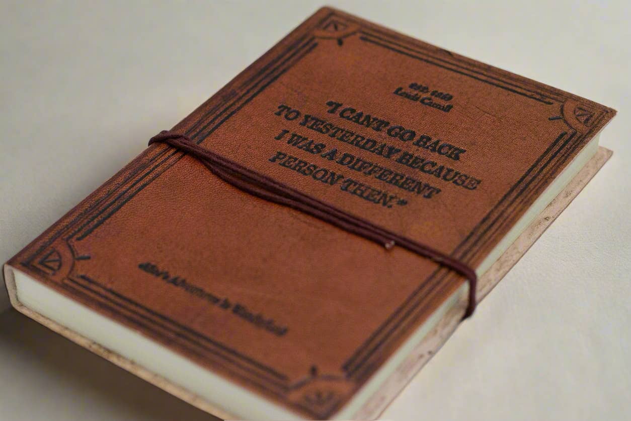 Soothi | Containers Of Creativity - Wholesale Journal/Diary - Alice In Wonderland by Lewis Carroll Quote Leather Journal1