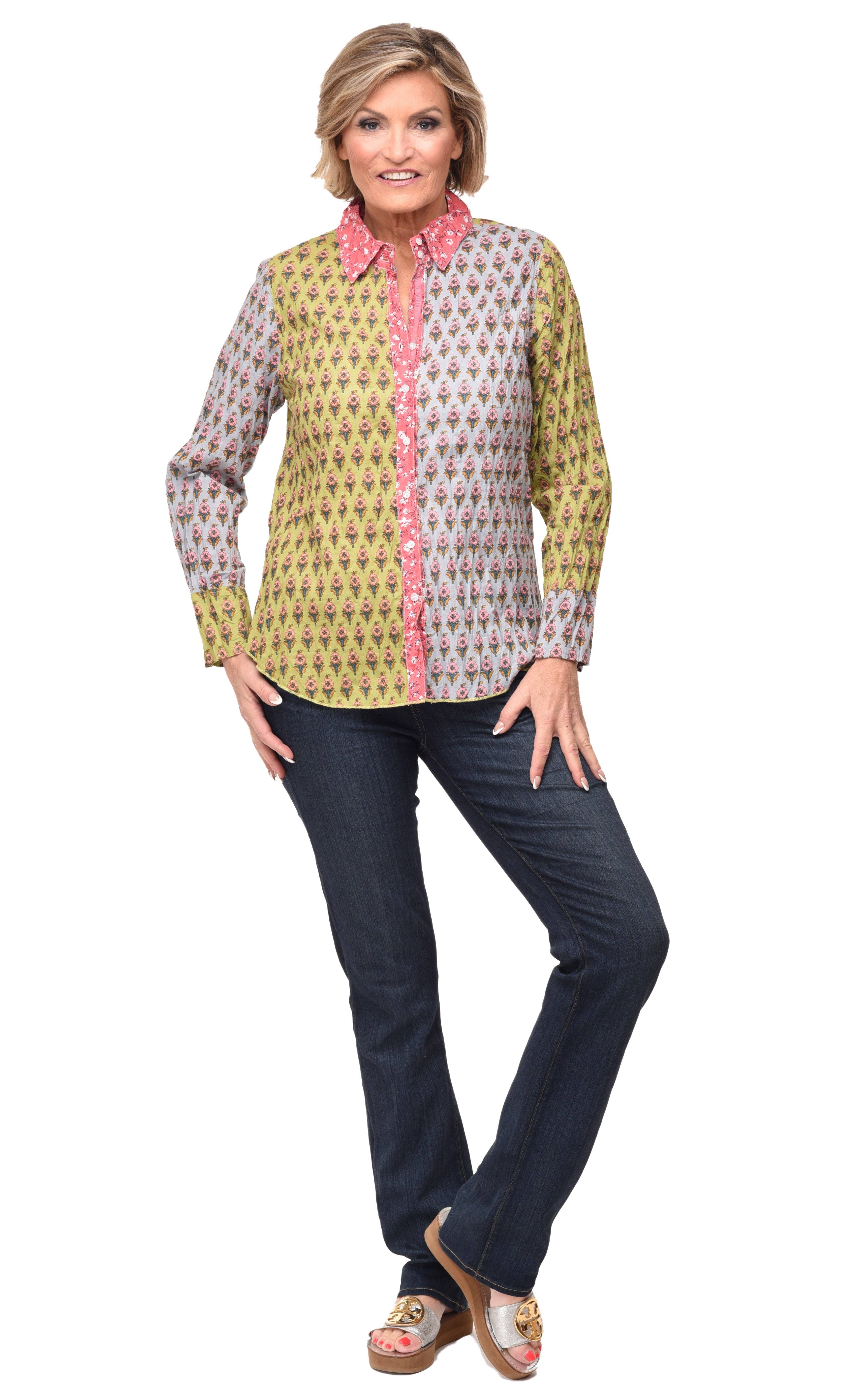 Tulip Clothing - Wholesale Button Down Shirt - Women's - CV1087 Gretchen Button Down in Giving Tree*1