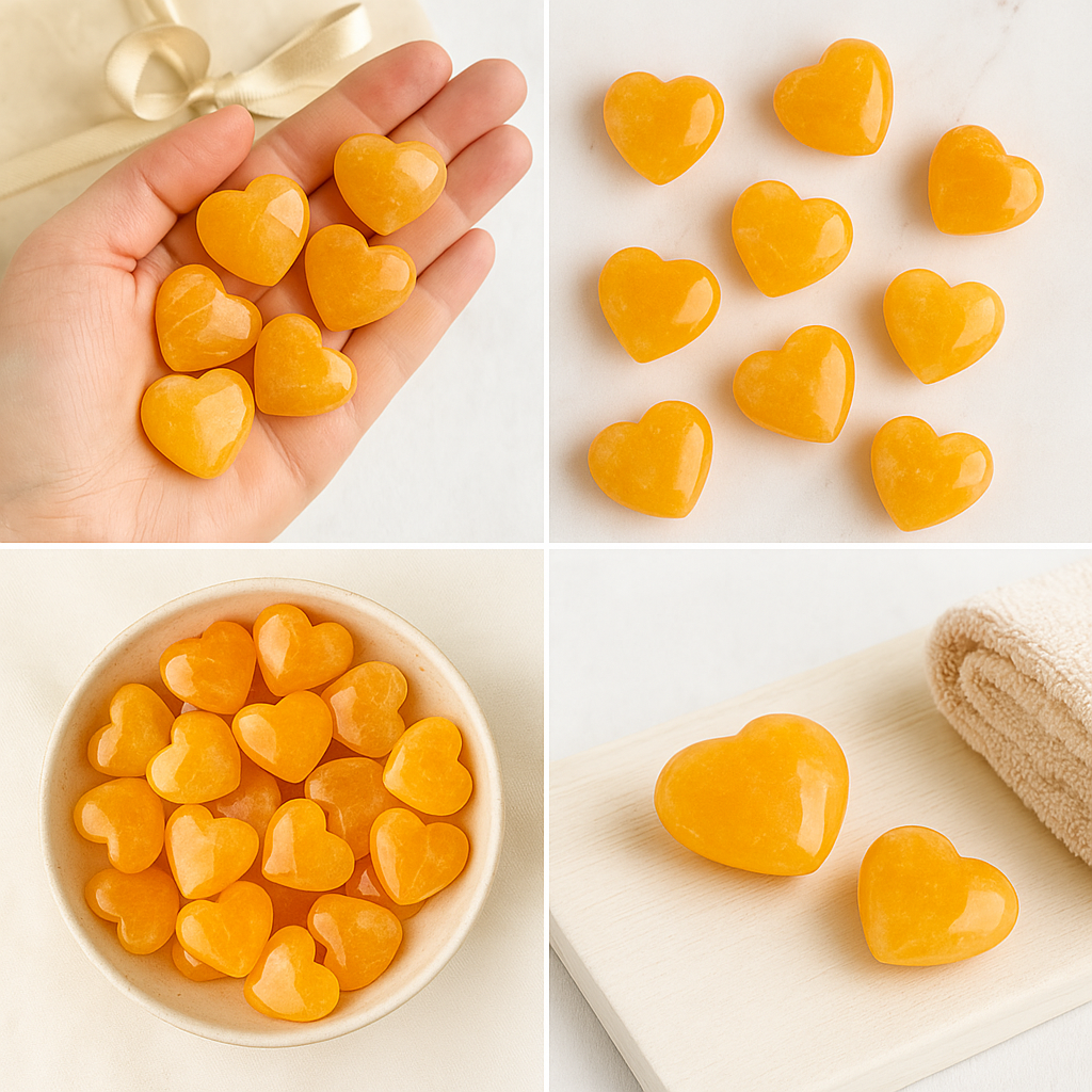 Kreateur Miami - Wholesale Crystal Charging Plate - Orange Calcite Mini Hearts – 5KG Pack1