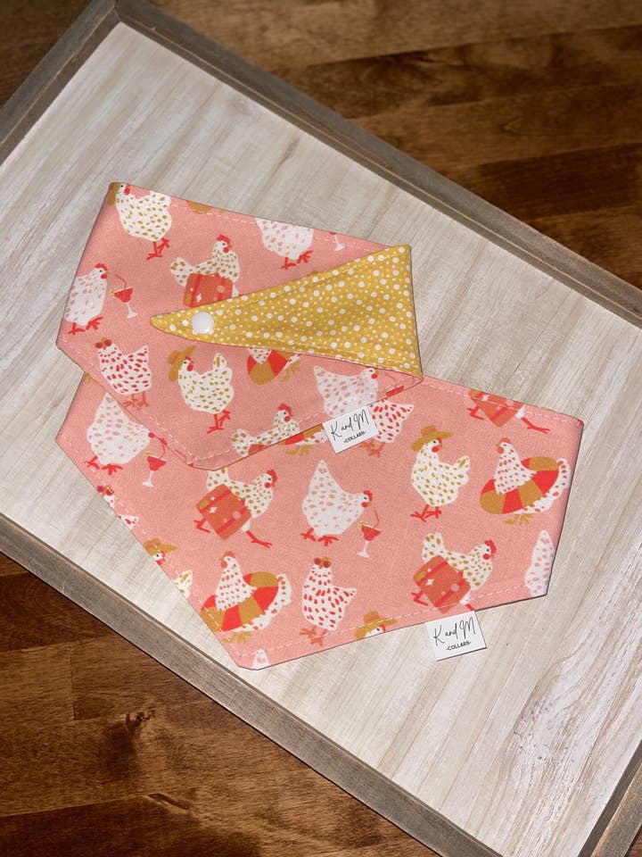 Sommer Kyllinger Vendbar Hund Bandana, K og M Kraver for engroshandel hos K and M Collars