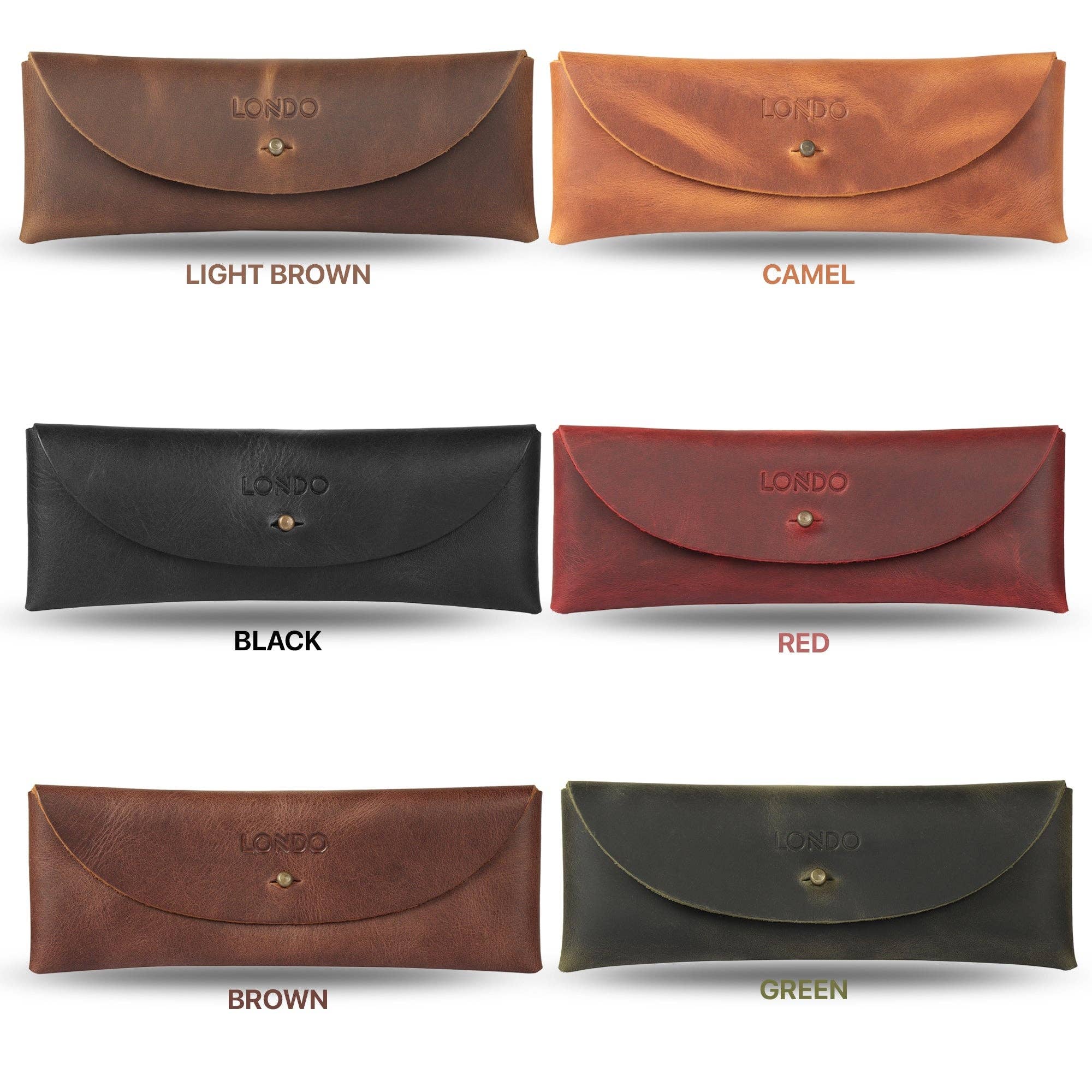 Londo – wholesale Pen & pencil holder – Londo Top Grain Leather Pen Case with Metal Snap Fastener, Pencil Pouch Stationery Bag8