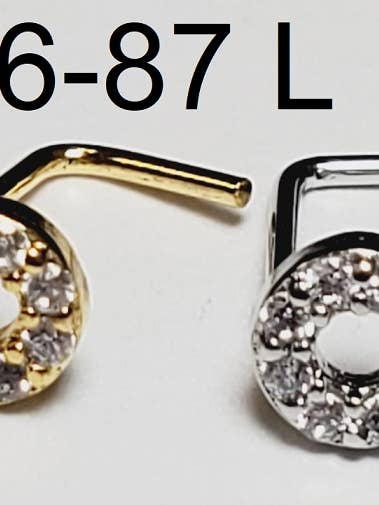 Anello da naso a forma di ciambella in argento tipo L per la vendita all'ingrosso da parte di etreM