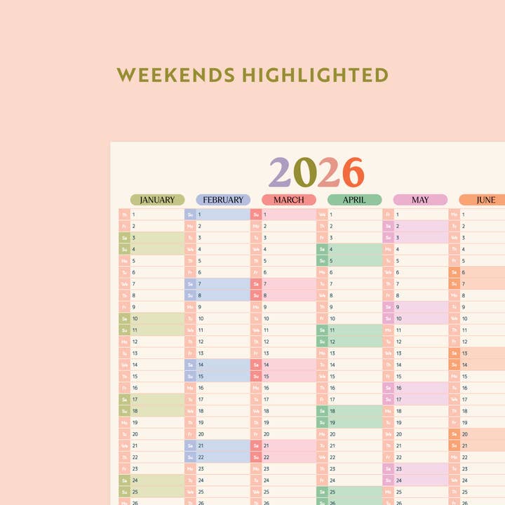 Good Tuesday (Once Upon a Tuesday) - Wholesale Planner - 2026 Year Wall Planner | Pastel Portrait | Compact1