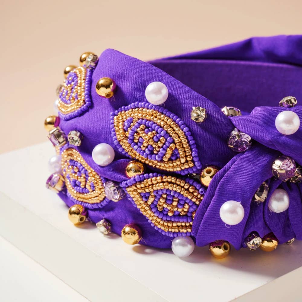 Frem - Wholesale Fashion Headband - Women's - Gameday Pearls and Seed Beads Headband17