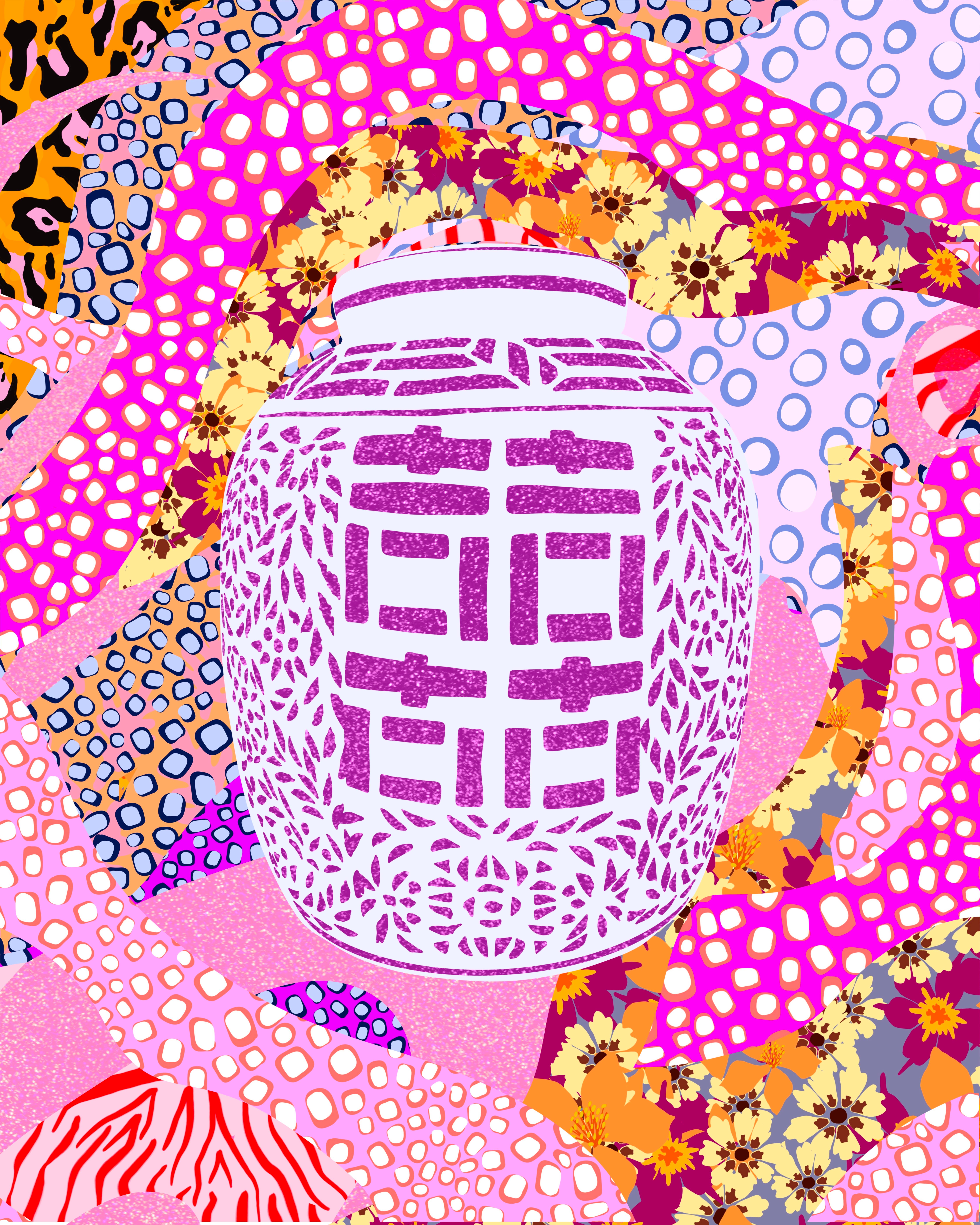 HoldThatPunch - Wholesale Art Print - Maximalist Chinoiserie - Ginger Jar No. 21