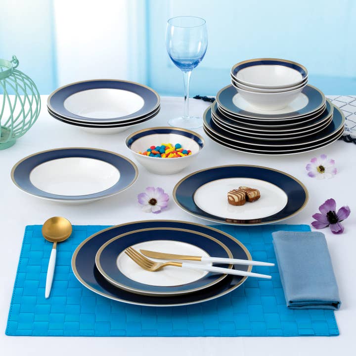 Gifts Plus - Wholesale Tableware set - "Gail Dark Blue"-20B5