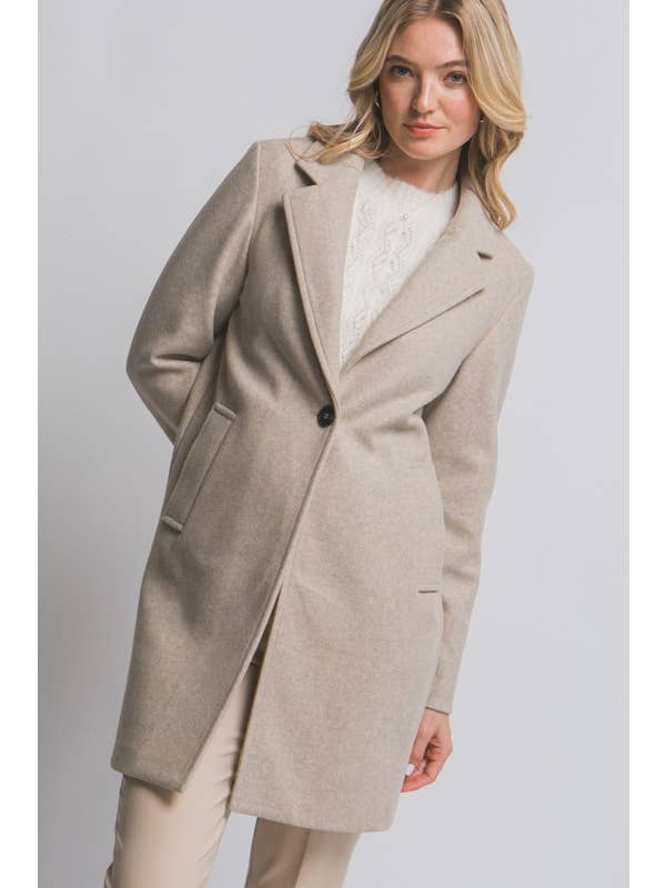 Lemon Tree - Wholesale Coat - Women's - Notched Lapel Long Sleeve Coat8