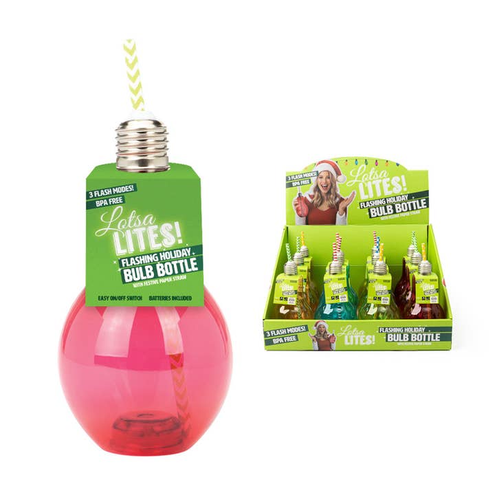 DM Merchandising - Wholesale Drinking Glass/Cup - Lotsa Lites! Flashing Holiday Beverage Bulb