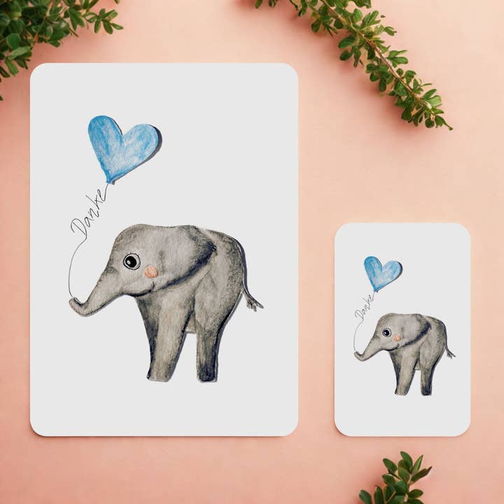 Minikarte - Elefant Danke für den Großhandel von One in a Melon