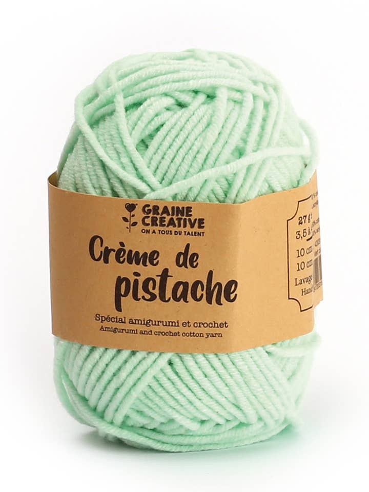 Filato di cotone verde chiaro crema pistacchio speciale per amigurumi per la vendita all'ingrosso da parte di Graine Créative