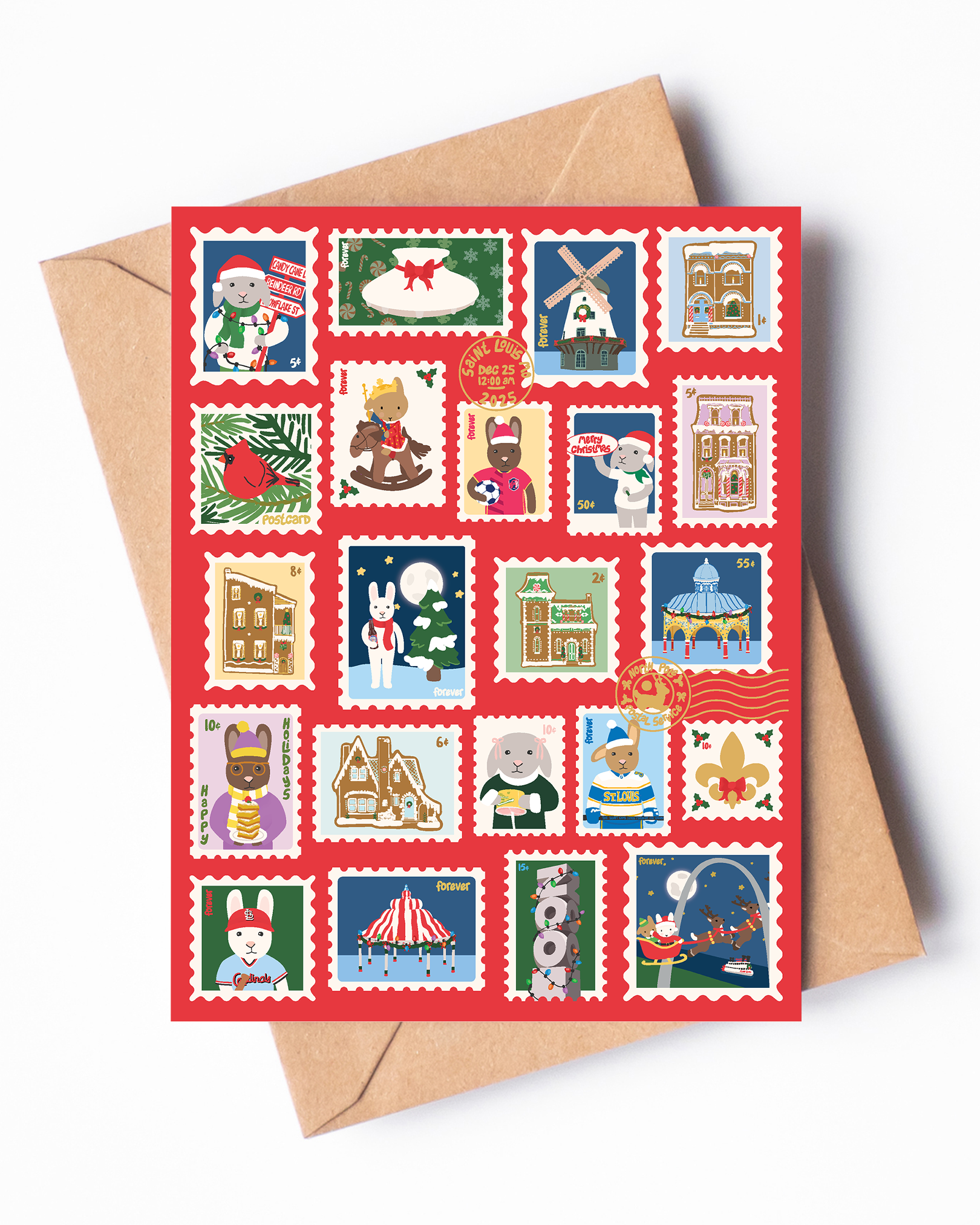 Clem & Co. - Wholesale Christmas Card - Saint Louis Stamp Christmas Card0