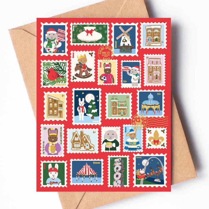 Clem & Co. - Wholesale Christmas Card - Saint Louis Stamp Christmas Card