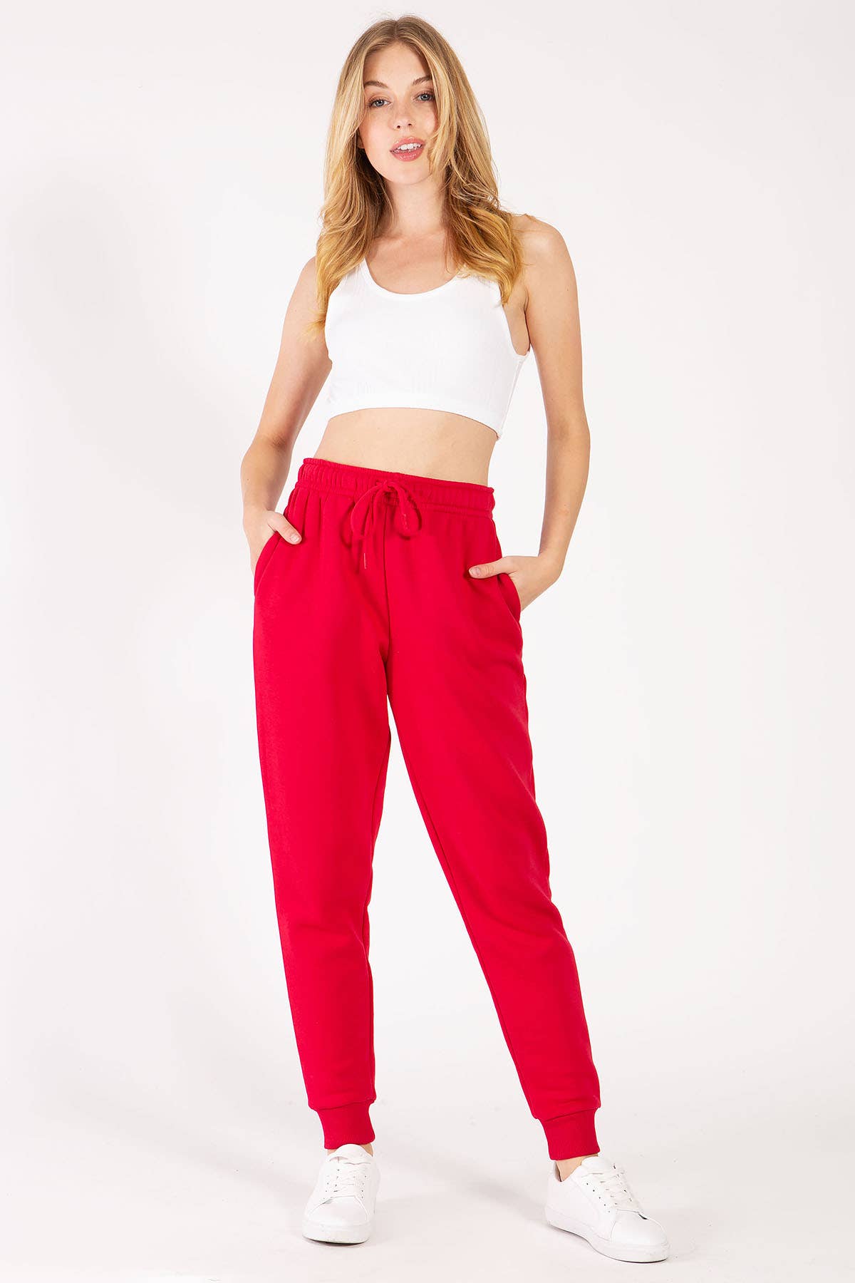 Color 5 - Wholesale Athletic Sweatpants/Joggers - Women's - Solid color fleece jogger pants with elastic waist band12