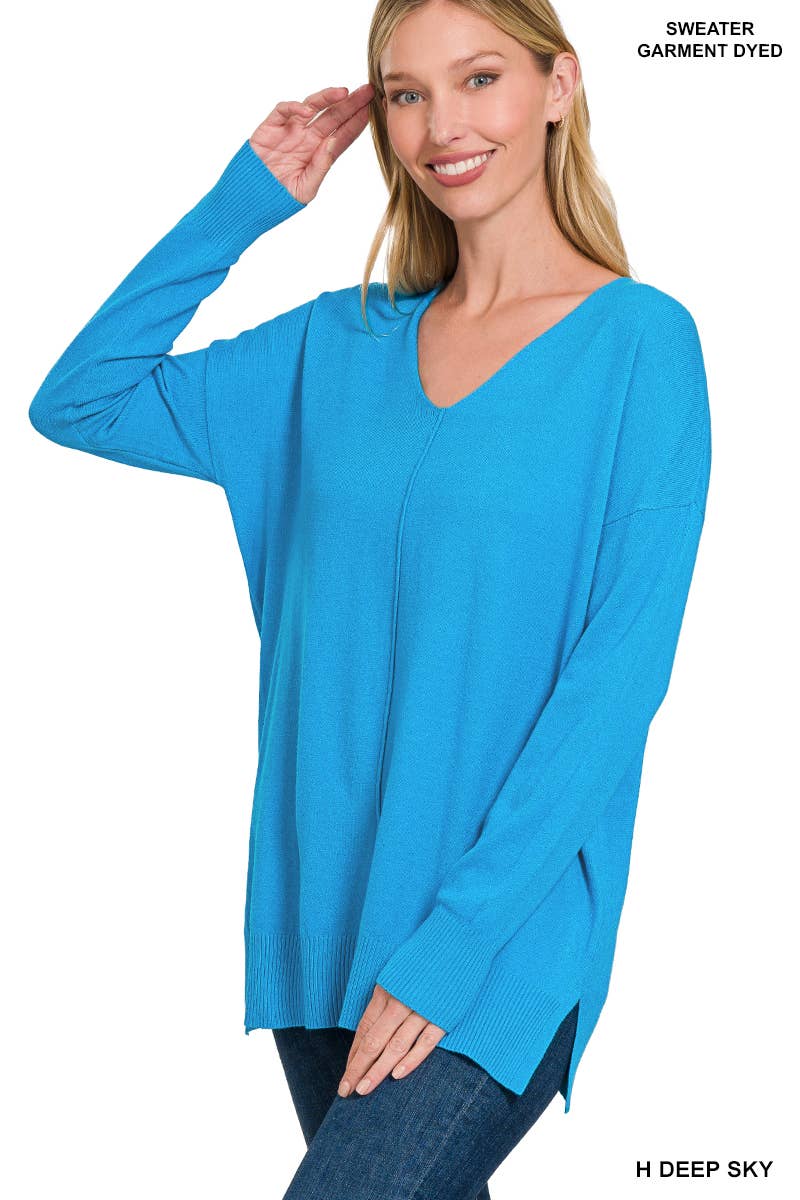 42POPS - Vendita all'ingrosso Maglia larga - Donna - "..._ Maglione con Cucitura Frontale Tinto in Capo"5