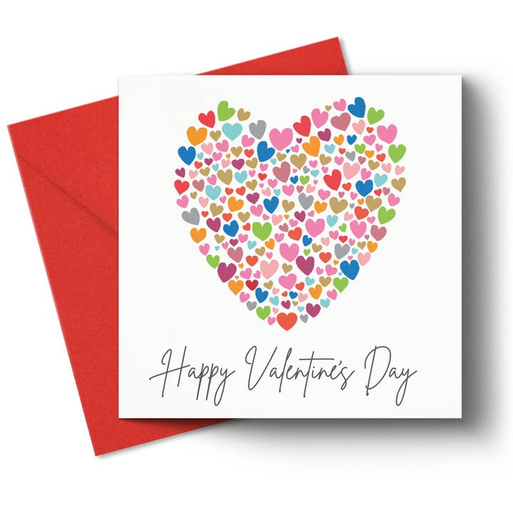 Colourful Hearts Valentines Card for wholesale by Eco Wrap