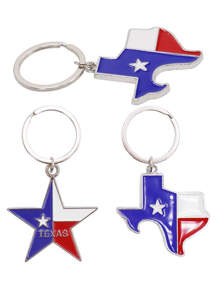 Texas Lone Star State Flag Enamel Key Chain for wholesale by Cap Zone