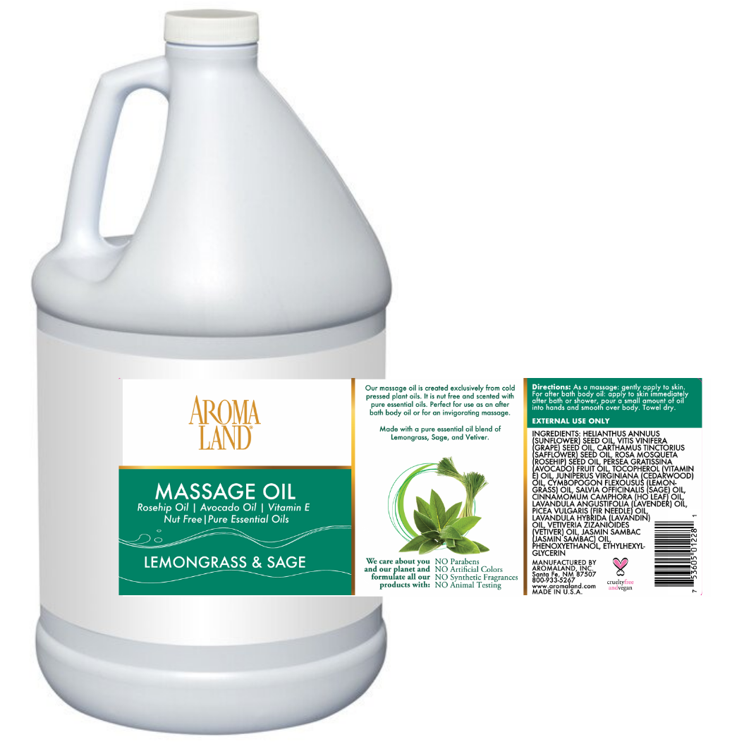 AROMALAND INC. - Wholesale Massage Oil/Gel - Massage & Body Oil Lemongrass & Sage 1 gallon0