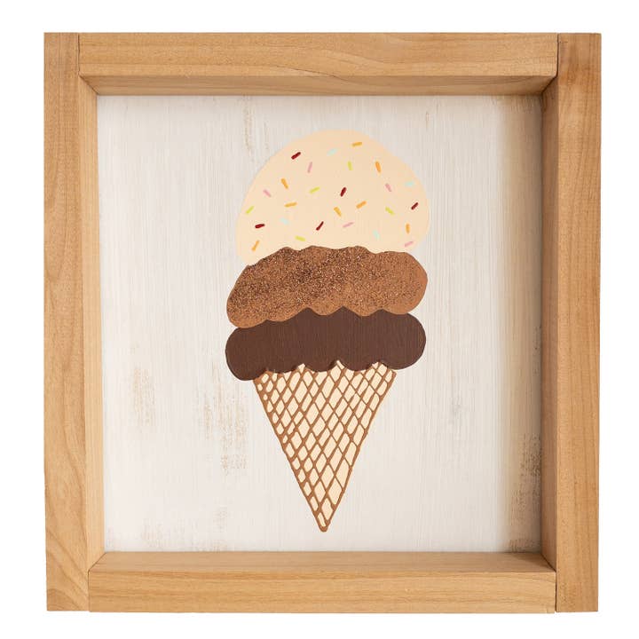 10 x 10 x 10 Eiswaffel-Holz-Schild für den Großhandel von love, Holston