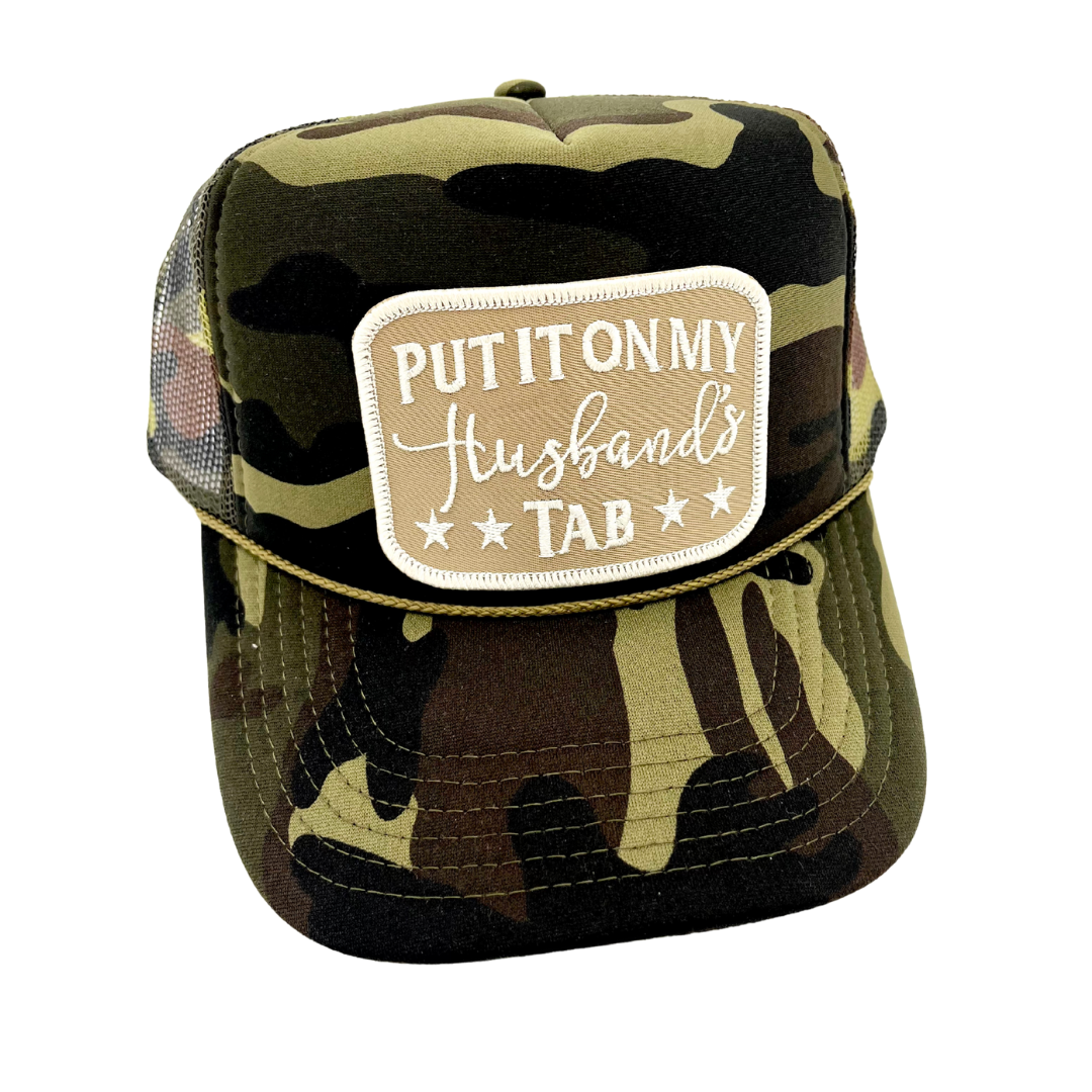 Billie Jane's Trucker Hats - Wholesale Trucker Hat - Women's - Put It On My Husband's Tab . Embroidered Patch .Trucker Hat 2