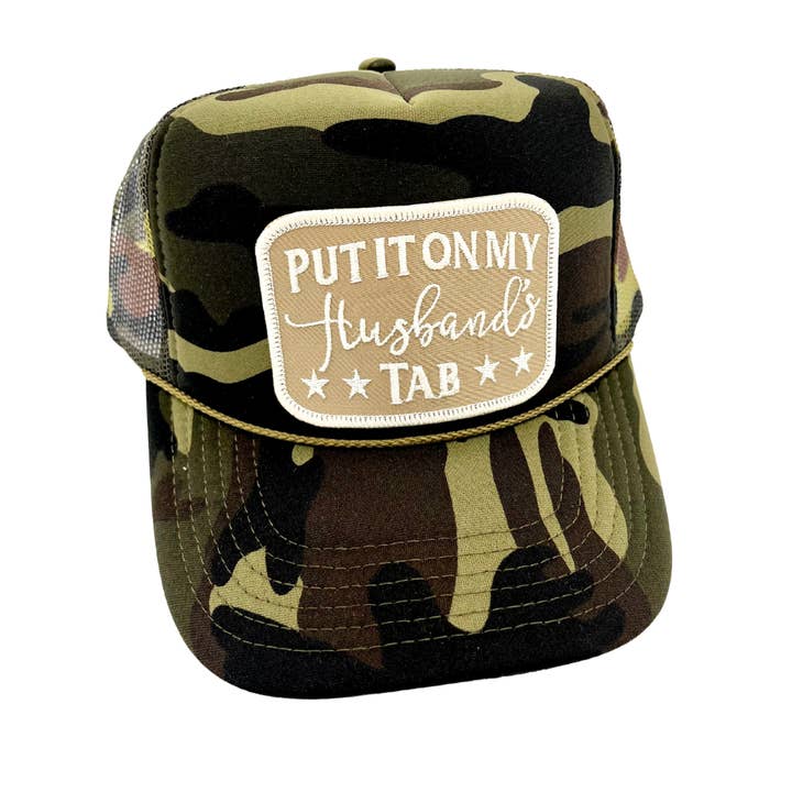 Billie Jane's Trucker Hats - Wholesale Trucker Hat - Women's - Put It On My Husband's Tab . Embroidered Patch .Trucker Hat 2