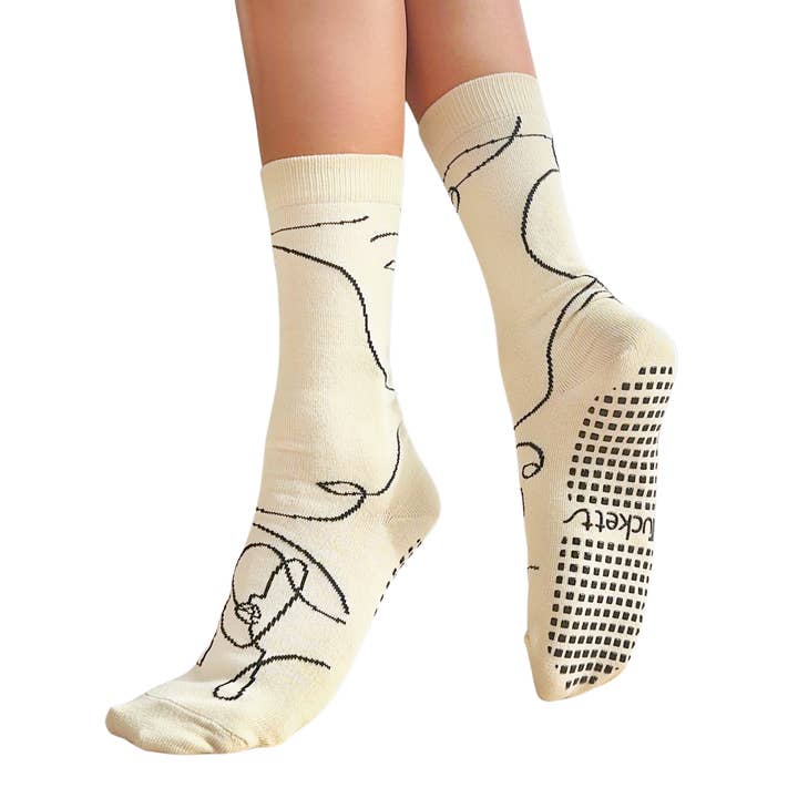 Crew-Socken mit geschlossenem Zehenbereich – Ella Off-White für den Großhandel von Tucketts