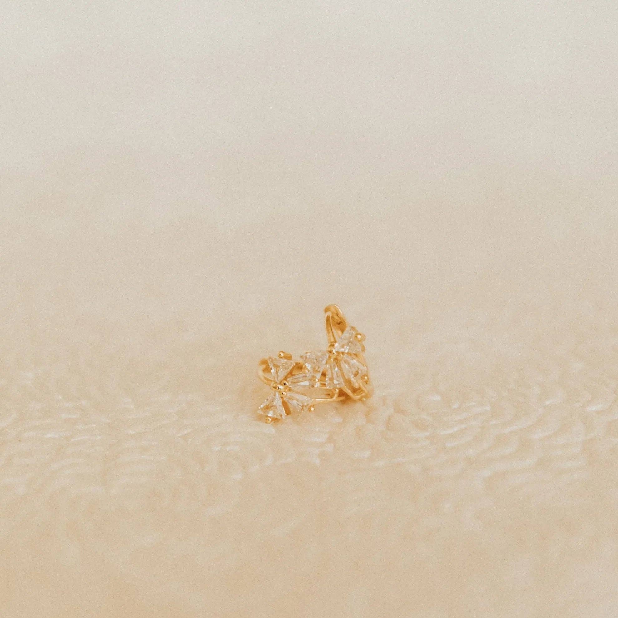 Mauve Jewelry Co. - Wholesale Huggie Earrings - Lucy Diamond Bow Hoops5