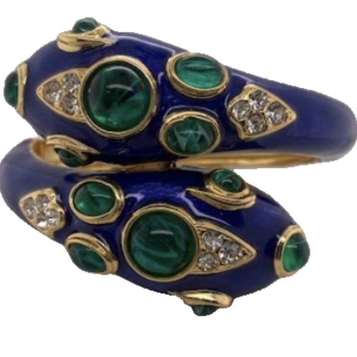 Pulsera de Serpiente de Doble Cabeza Azul para venta al por mayor de Kimono Dragon NYC