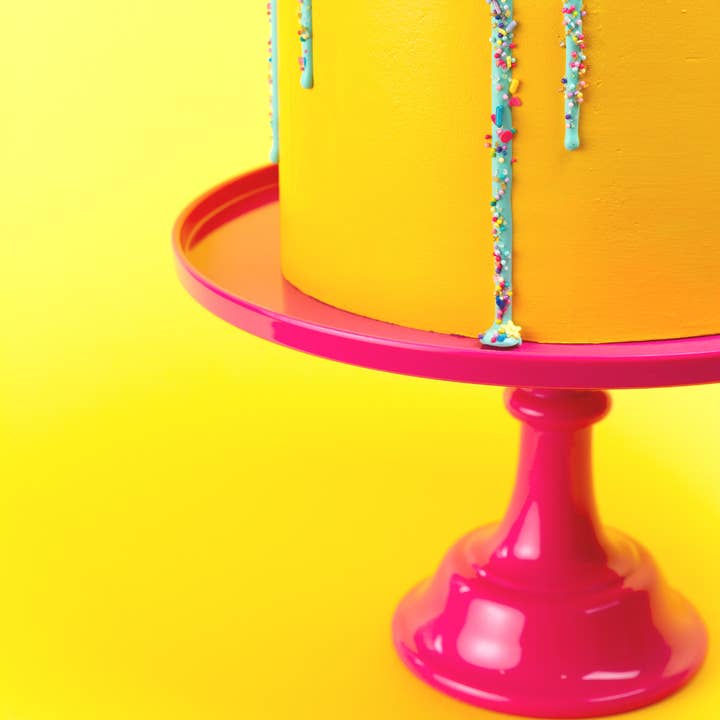 Sprinkles & Confetti Party Supplies - Wholesale Cake Stand - Hot Pink Melamine Cake Stand | Cupcake Stand
