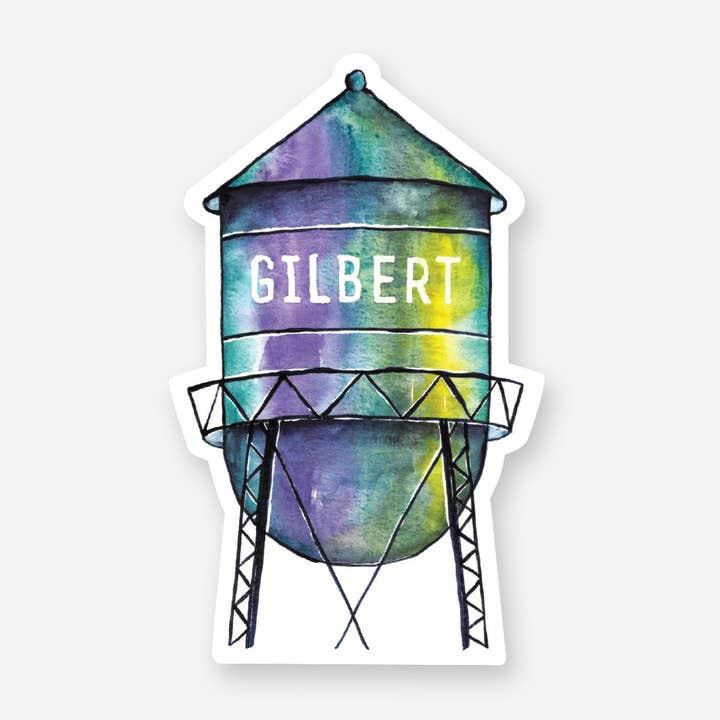 Gilbert Watertower Vinyl Sticker for wholesale by Phoenix Supply Co.