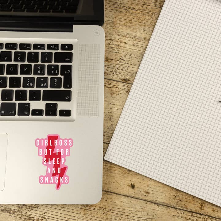 GetBullish - Wholesale Sticker - Girl Boss But For Sleep and Snacks Die Cut Vinyl Sticker2