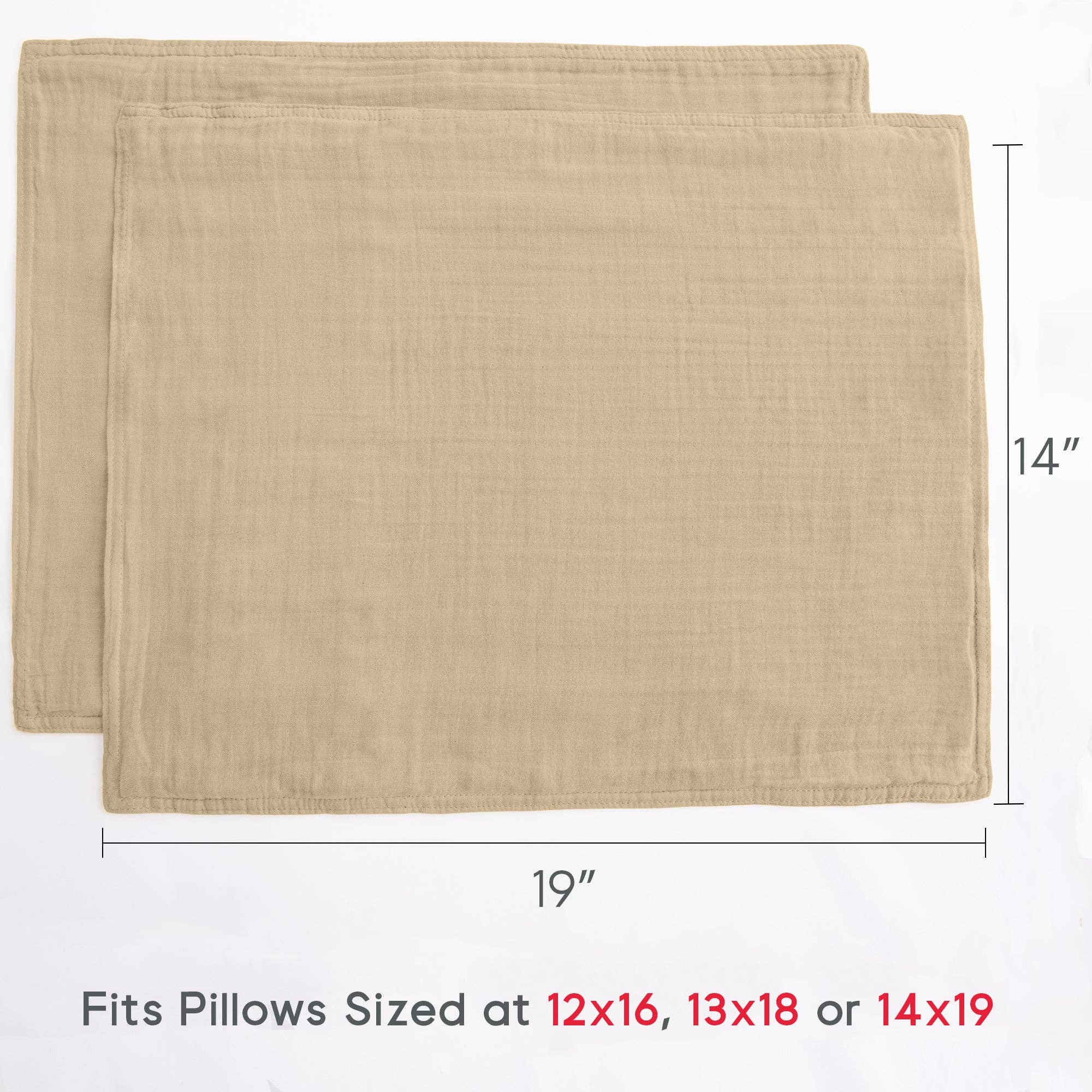 Barooga - Wholesale Bedding Pillowcase/Sham - Kids & Baby - Toddler Muslin Pillowcase, 14"x19", 2 Pack15