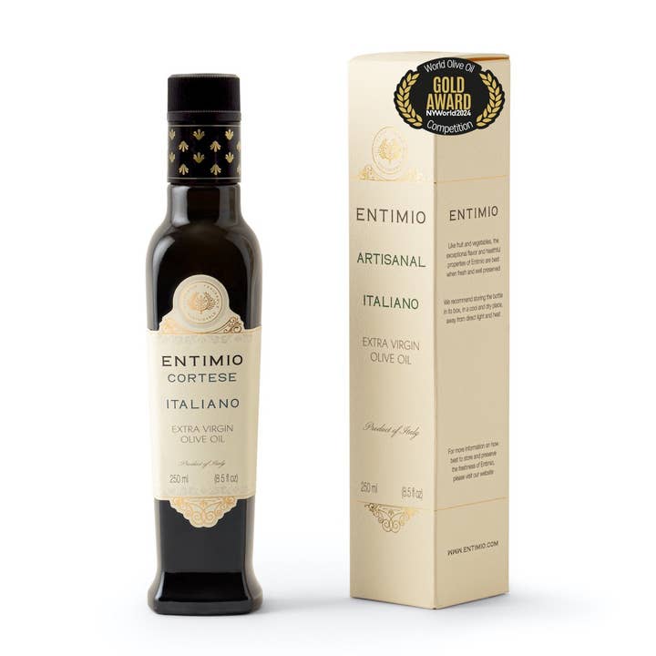 Entimio Cortese | 2024-25 Harvest Organic Extra Virgin Olive Oil, Early Harvest from Tuscany | 8.5 fl oz for wholesale by Entimio