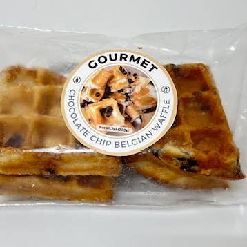 Choc Chip Gourmet Belgian GF DF Waffle quarters for wholesale by 4 Waffles Kitchen