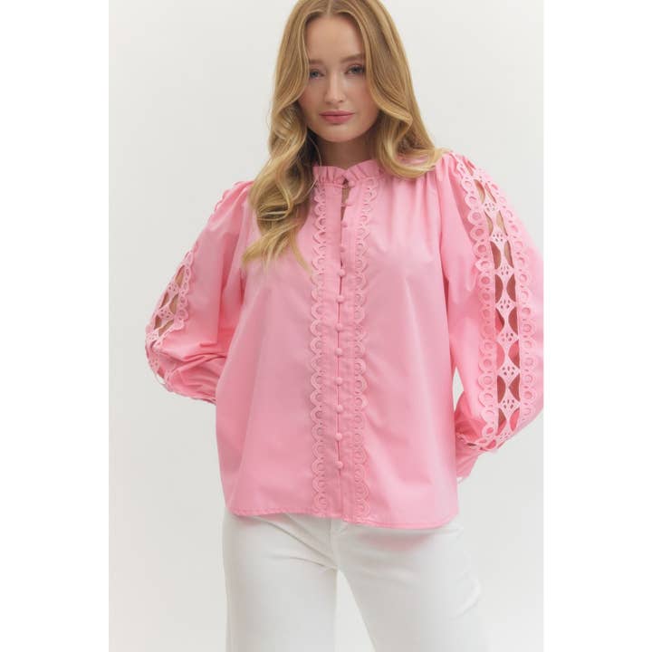 Solid long sleeve top for wholesale by STYLE USA