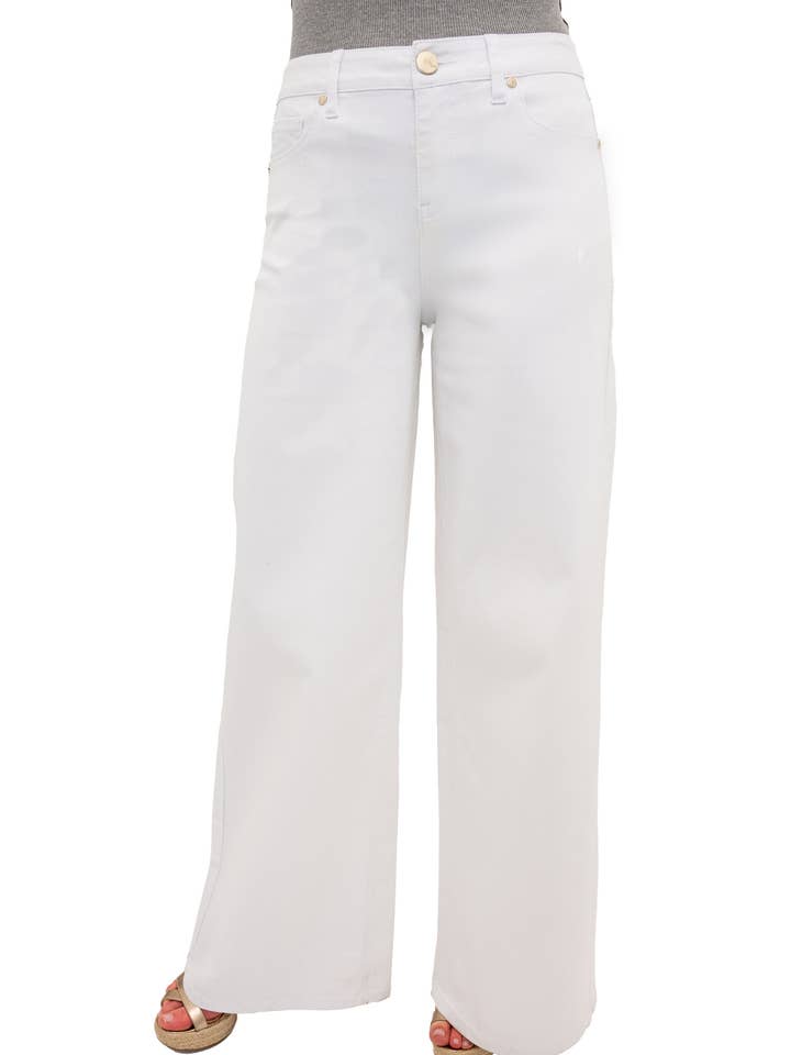 33” Eco-Friendly Wide Leg Jean in White for wholesale by 1822 Denim