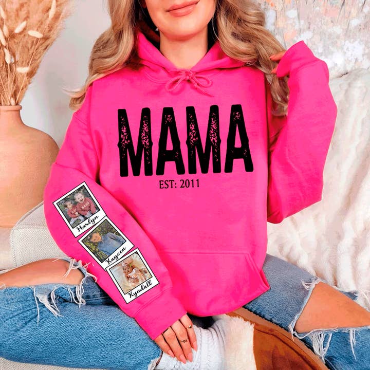 A Blessed Texas Mess Boutique - Wholesale Screen printed t-shirt – Women′s - Custom Mama Mother's Day Kids name Sleeve Children Personal7