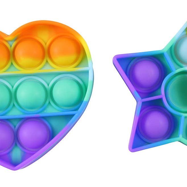 Curious Minds Toys – Engroshandel Fidget - Børn – Rainbow Mini 3 „hjerte og stjerne figurer boble Pop Fidget legetøj2