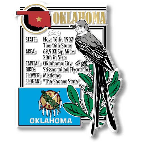 Oklahoma State Montage Magnet, Made in USA for wholesale by 7 Star