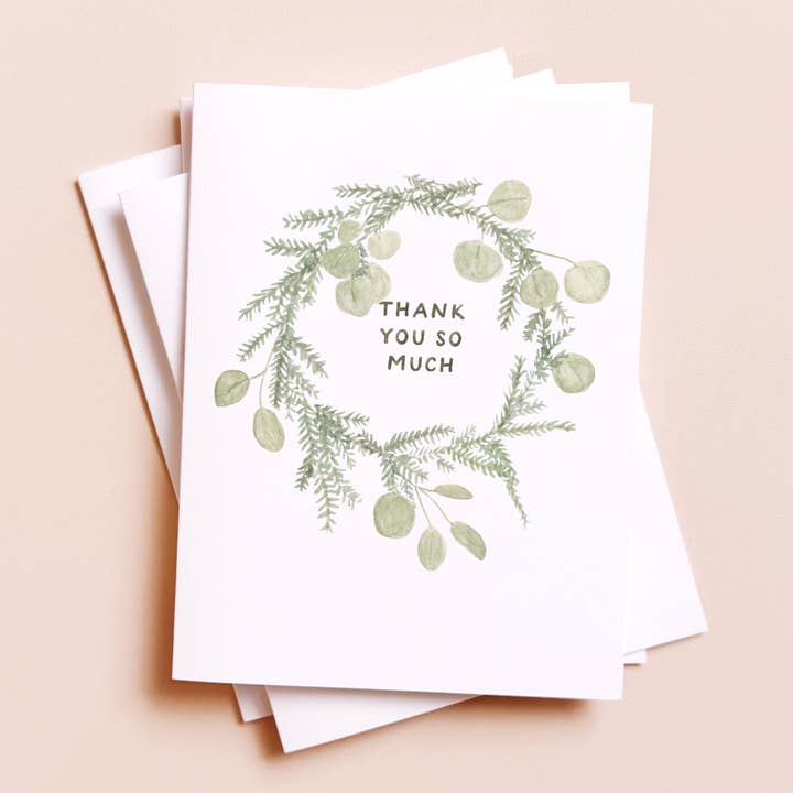Amy Zhang - Wholesale Thank You Card - Thank You Wreath — Nature Inspired Thanks Card0