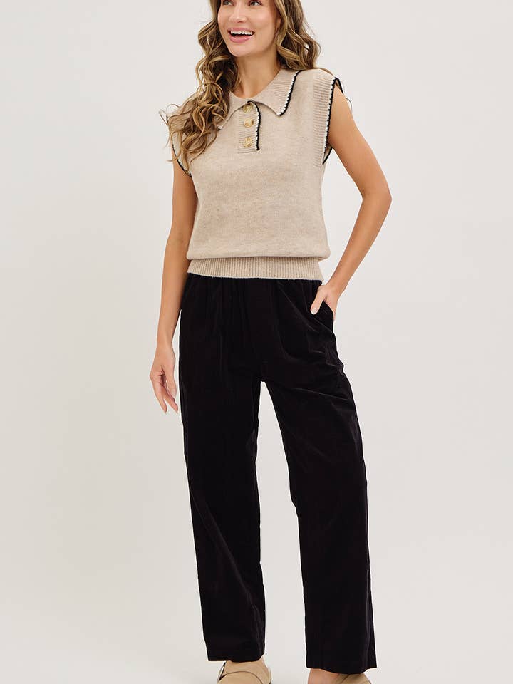 Sweet Lovely by Jen - Wholesale Pants - Women's - EASY CASUAL EVERYDAY PULL-ON RELAXED CORDUROY PANTS 10