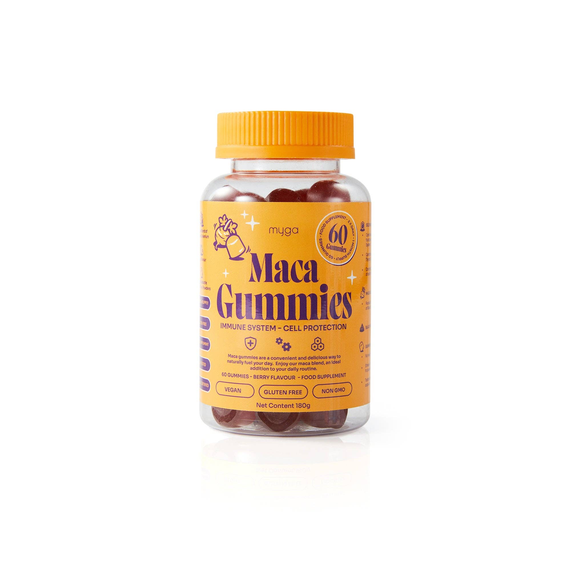Myga - Wholesale Oral Supplement/Vitamin - Myga Maca Gummies – Vegan Berry Energy & Balance Support10