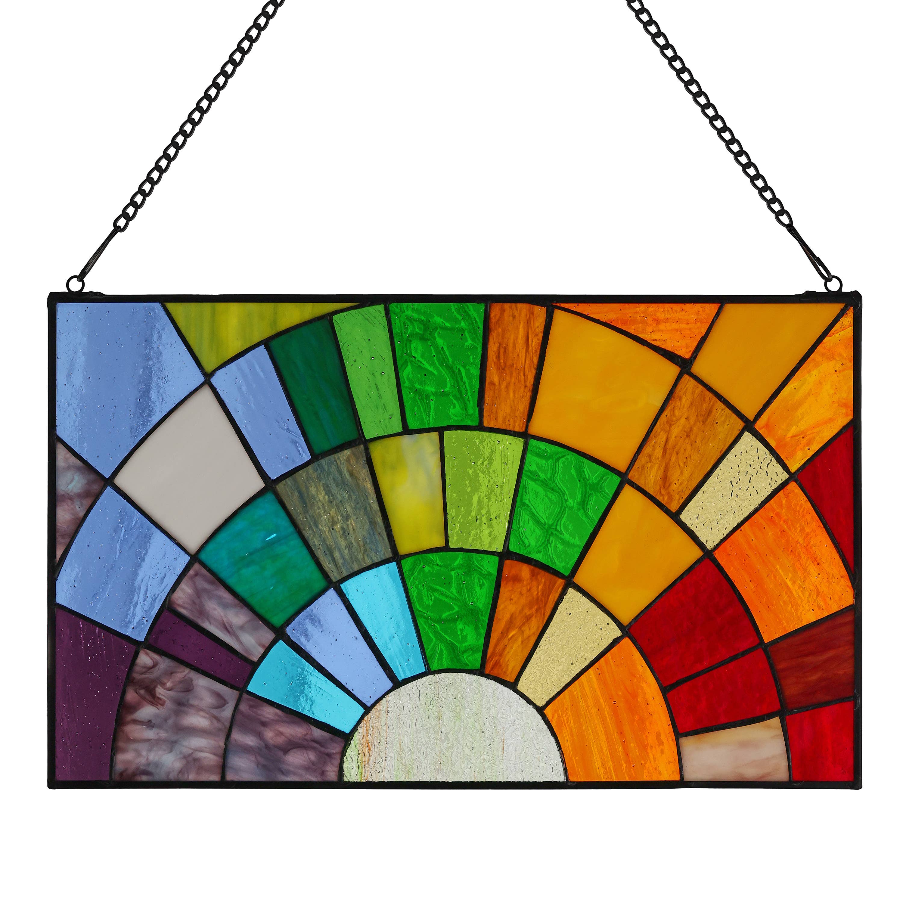 River of Goods - Wholesale Suncatcher - 12"H Tiffany-Style Rays of Sunshine Stained Glass Panel1