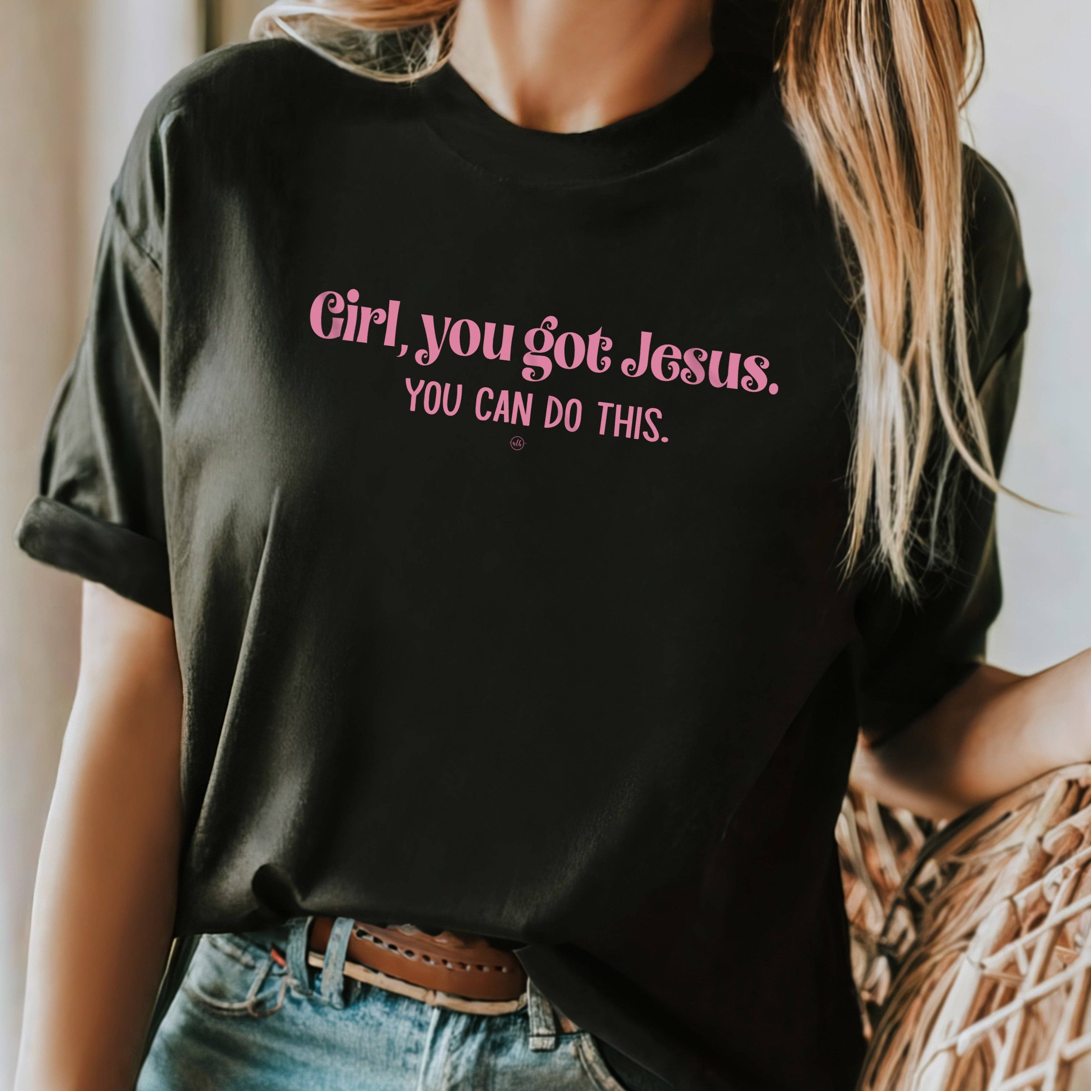 Never Lose Hope Designs - Wholesale Screen Printed T-Shirt - Kids - Girl, you got Jesus You can do this Kids ChristianTee1