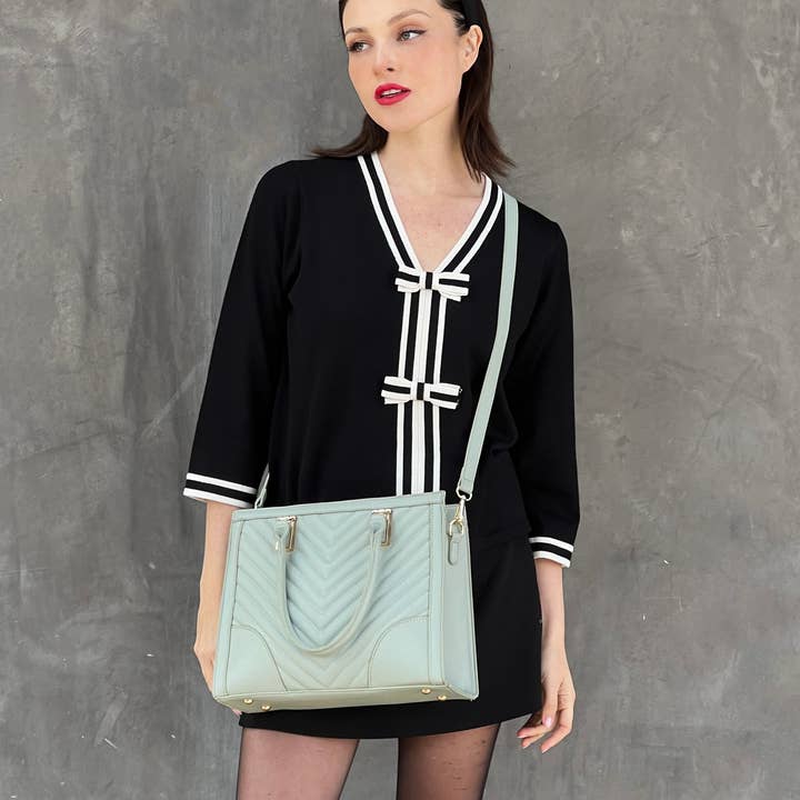 KAYLA+AVA - Wholesale Satchel - Women's - ATHENA CHEVRON SATCHEL4