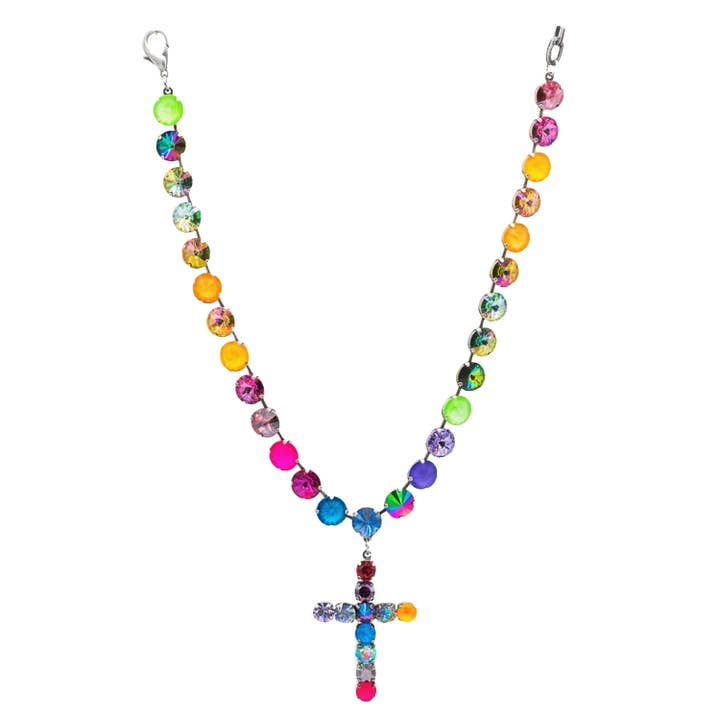 TOVA - Vente Colliers à pendentif - Collier Donatella en forme de pastèque arc-en-ciel